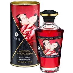 Shunga - Aceite de Masaje Efecto Calor Sabor Intenso Cereza 100 ml